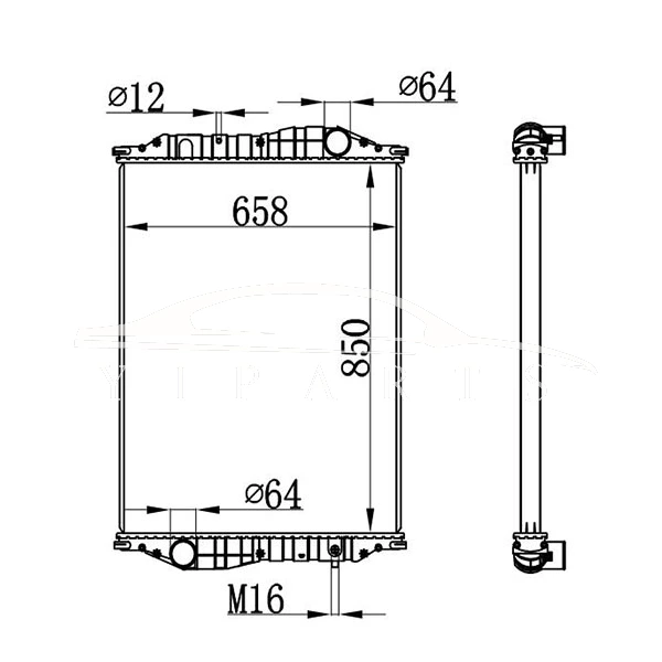 MERCEDES-BENZ KASSBOHRER RADIATOR 835.117.80.00 NISSENS 69600A