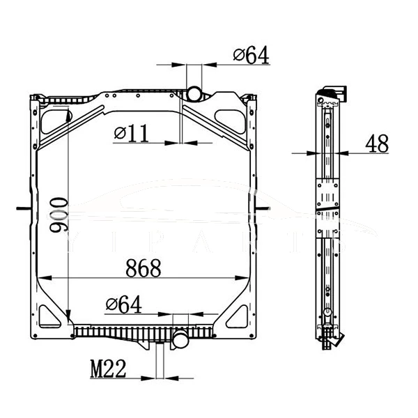 المبرد VOLVO MT 1276435 1676435 NISSENS 65462A